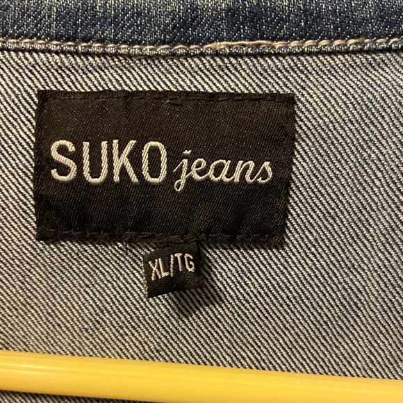 SUKO jeans denim and faux leather jacket size XL - Picture 4 of 4